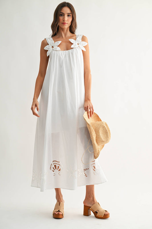 Embroidered Floral Maxi Dress