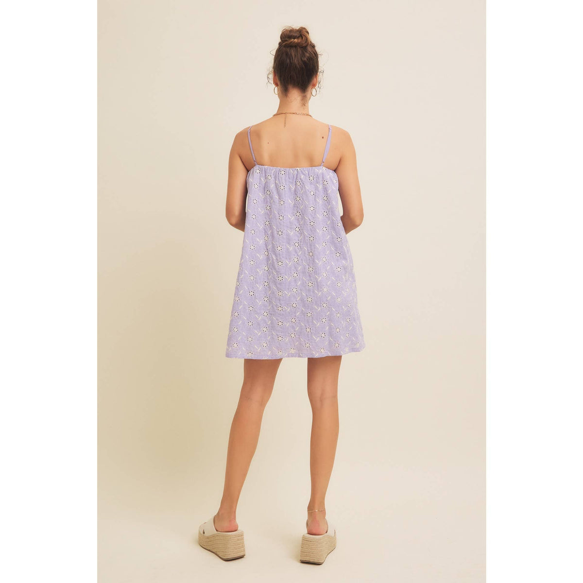 Floral Embroidered Cotton Mini Dress