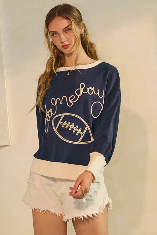 Navy Gameday Oversized Sweatshirt
